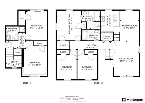 Floor plan for 5 beds, 3 baths, 1800 sqft